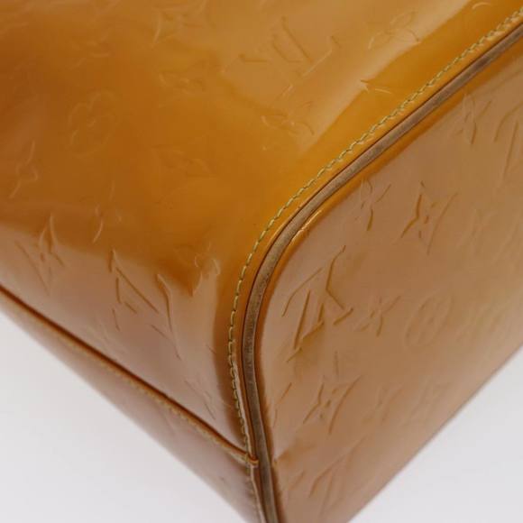 LOUIS VUITTON Monogram Vernis Houston Hand Bag Lime Yellow M91055 LV Auth tb1240 - Picture 15 of 16